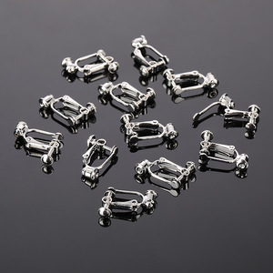 Pendientes de clip tipo tornillo chapados en aleación de cobre para orejas sin perforar, accesorio de moda unisex - Product Image 2