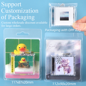 SUNSHINE Custom NFC Mini CD Vinyl <b>Record</b> Keychain Clear Mini Album <b>Case</b> Charm Personalized Acrylic Music CD Key Chain Box - Product Image 4