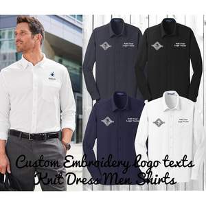 INK STITCH Hombres K570 Camisas de vestir bordadas personalizadas con textos de logotipo Uniformes de hospital de punto - Product Image 3