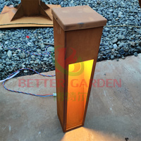 Haute qualité moderne Cube LED extérieur métal lumières Corten acier découpé au laser pour la ville jardin Patios et voies usine directe