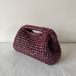 Bolso de mano de noche Yiwu Yingzi, de poliéster, tejido a mano, con rayas iridiscentes de tejido grueso, estilo urbano retro, <span class=keywords><strong>morado</strong></span> dorado, de nicho - Product Image 2