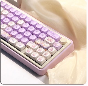Mềm Dễ Thương Thỏ Keycap Moa hồ sơ PBT nhuộm thăng hoa 130key cho 61/75/87/98/108 Bàn Phím Cơ khí DIY tùy chỉnh ODM/OEM - Product Image 6
