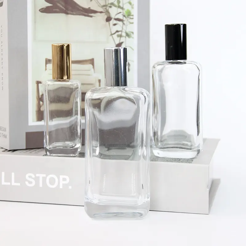 Wholesale price 25ml 30ml 50ml empty perfume glass spray bottle crimp neck stock perfume bottles