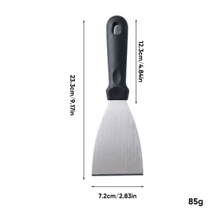 Espátula de Acero Inoxidable para Plancha con Mango Reforzado con Remaches, Espátula Comercial para Teppanyaki y Carne, 2 Tamaños para Restaurante y Barbacoa - Product Image 5