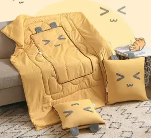 Throw Kids 2 In 1 Plush Foldable 2 Travel Set Animal Bag Octopuses Reversible Soft Hot Se Fluffy comforter blankets pillow