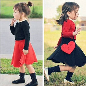 Conjunto de Ropa Infantil al por Mayor, Camiseta Casual de Manga Larga con Vestido Tipo Frock para Niñas Pequeñas, de Fábrica China - Product Image 2