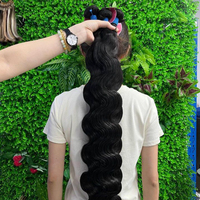 Extensions de cheveux humains vierges brésiliens 12A en mèches, ondulés, 20 pouces, étirés, pour revendeurs, à prix abordable