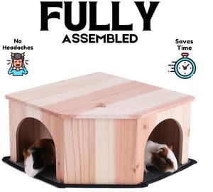 Nascondiglio Angolare in Legno Personalizzato per Porcellini d'India, Cincillà, Ratti, Ricci con Tappetino Assorbente, Accessori per Porcellini d'India - Product Image 3