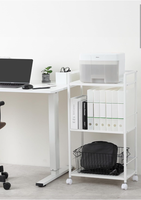 Support d'imprimante sous le bureau grande table d'imprimante support de documents de bureau en bois à 3 niveaux avec roues pour le bureau