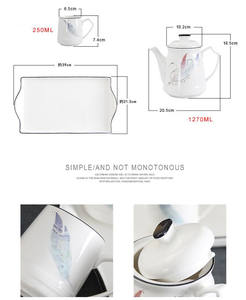 Set of 6 Arabic Style Ethiopian Porcelain Drinkware Coffee Cup Saucer & <b>Tea</b> Cups Pots Plates Gift <b>Box</b> Packing - Product Image 3