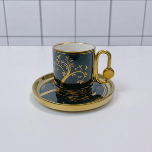 Juego de Tazas de Café de Cerámica de 90 ml con Platos, 6 Tazas y 6 Platos, Tazas de Espresso para Oriente Medio, Arabia Saudita, Etiopía - Product Image 4