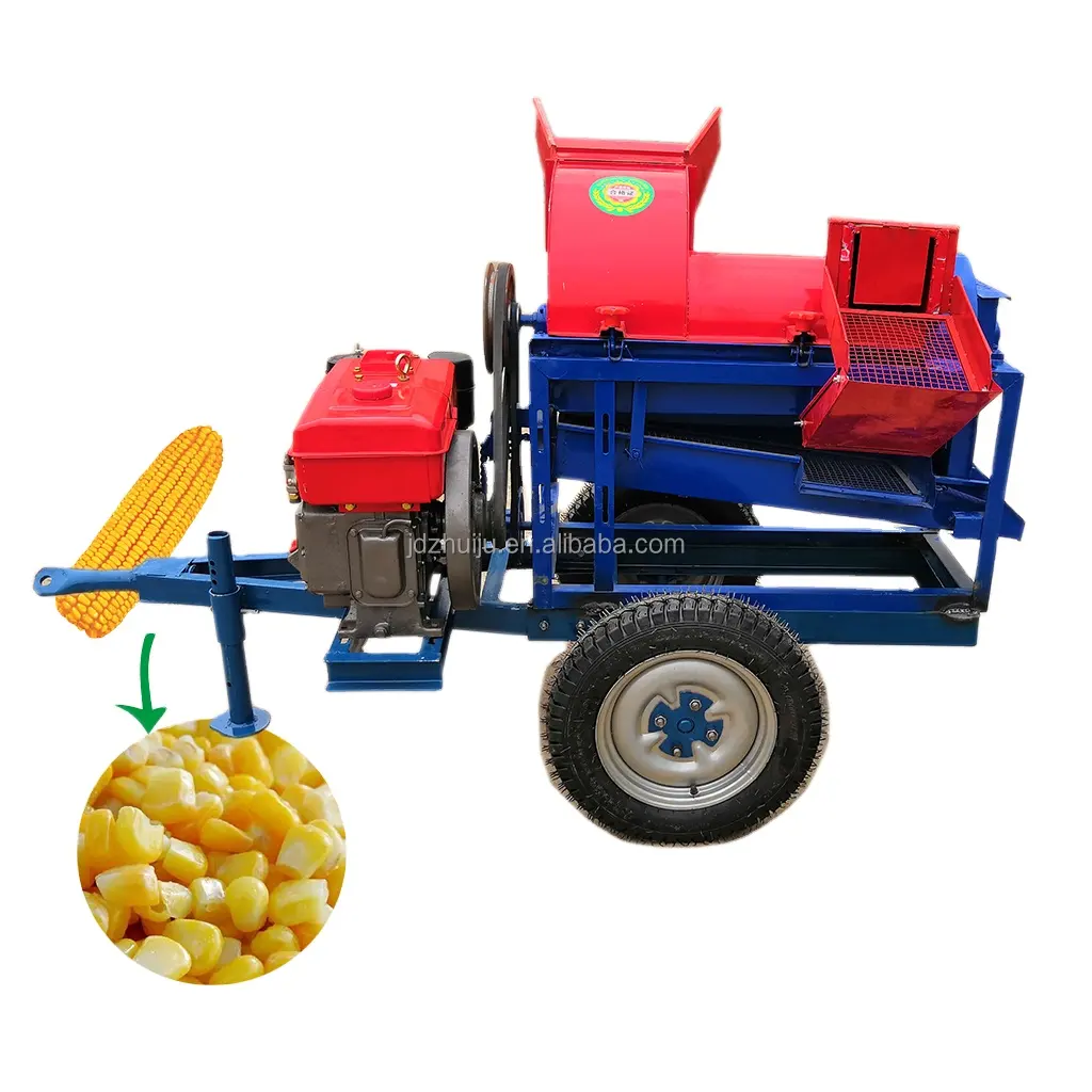 Автоматическая машина для очистки кукурузы, 500 кг/ч, машина для очистки кукурузы и обстрела, Мобильная кукурузная молотилка, дизель