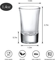 Set Gelas Shot 1.4oz, Alas Berat, Gelas Mini Transparan, Gelas Espresso untuk Tequila, Vodka, Whiskey, untuk Bar, Pesta, Hadiah