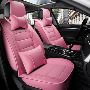 Nieuwe Ontwerp Auto Accessoires Interieur Decoratie Leuke Roze Auto Stoelhoezen Volledige Set Universele Auto