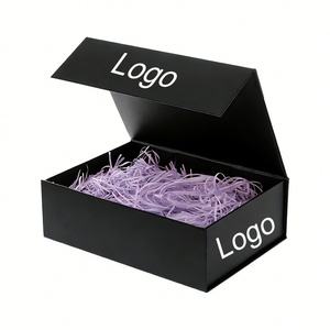 Customized Printing Clothing Cosmetic <b>Gift</b> Folding Cardboard Packaging <b>Magnetic</b> Paper <b>Box</b> with Ribbon Bow - Product Image 1