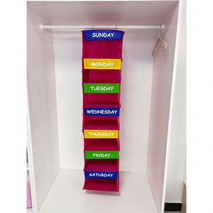Organizador de Armario para Niños, Organizador Colgante para Armario con 7 Compartimentos para los Días de la Semana, Organizador de Ropa para Niños - Product Image 1