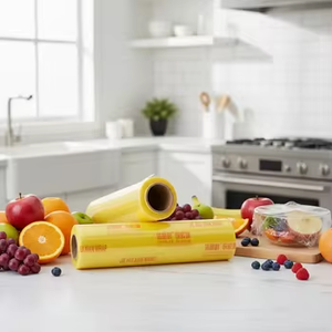 Película de PVC de Grado Alimenticio <span class=keywords><strong>AIUDO</strong></span> a Precio de Fábrica, Envoltura de PVC para Alimentos, Plástico para Envasado de Verduras para Uso Doméstico, Rollo de 10-11 micras para Uso Manual - Product Image 5