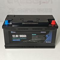 Batterie de démarrage 12V 100Ah LiFePO4 pour voiture, résistante aux vibrations et sans entretien, 1200CCA, vente en gros