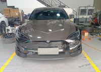 Nouveaux kits de carrosserie en fibre de carbone modifiés pour Tesla Model S Plaid, lifting de la face avant, jupes latérales, diffuseur arrière, aileron arrière, 2023 2025