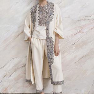 2021 Trendy Beautiful Applique Lace Decoration Diamonds Sequins Buttoned Top Pant <b>Dress</b> for Party Wedding Natural Washable - Product Image 1