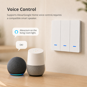 Interrupteur mural intelligent Tuya Zigbee, compatible avec fil neutre et sans fil neutre, 1/2/3 boutons, fonctionne avec Alexa <span class=keywords><strong>Google</strong></span> <span class=keywords><strong>Home</strong></span> - Product Image 5