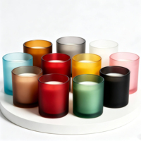 Contenants et bocaux en verre coloré de luxe personnalisés de haute qualité, écologiques, imprimés à l'écran, avec couvercles, pour bougies, 3 oz, 8 oz, 10 oz, vente en gros