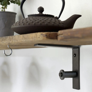 定制OEM钣金制造激光弯曲冲压动力涂层L支架黑色浮动搁板支架 - Product Image 4