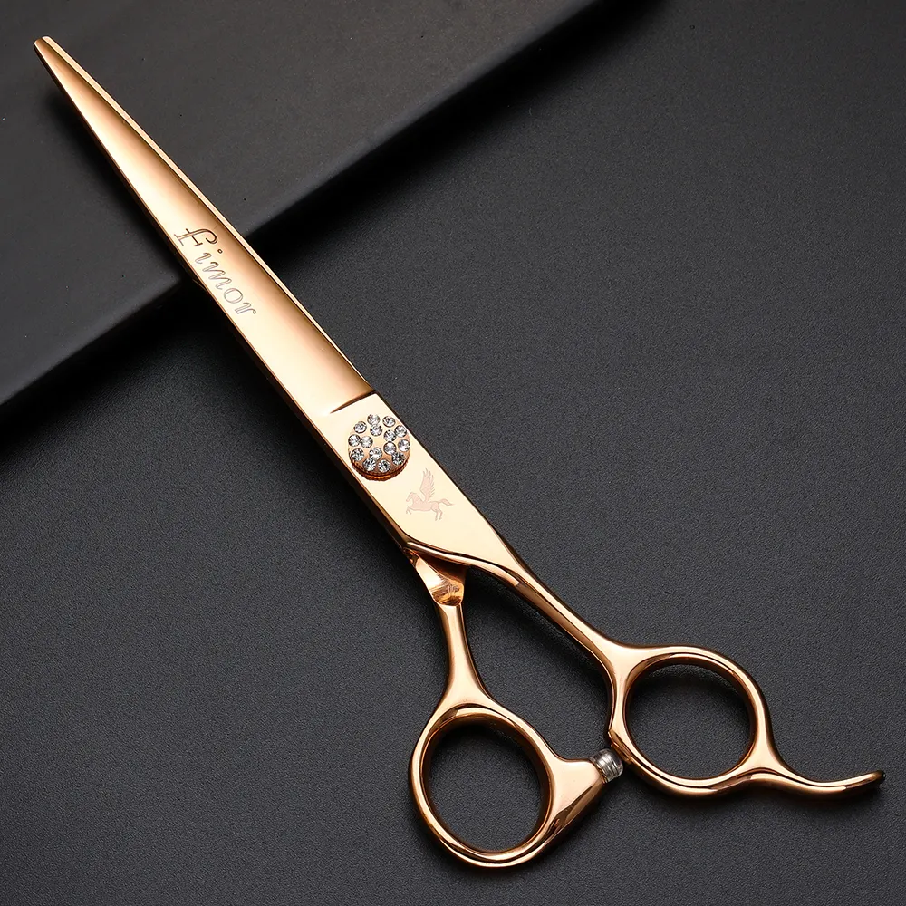 High Quality 7inch japanese professional pet grooming scissors set dog cutting scissors for pet hair silver and gold