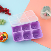Babyvoedingsopbergdoos, vrieskistbestendig, siliconen compartimenten, vershoudend, draagbaar, modern, minimalistisch, fruitmotief, geschikt voor thuis en commercieel gebruik