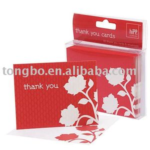 CTB-3006 diseño de la Flor de Papel Rojo <span class=keywords><strong>Tarjeta</strong></span> de felicitación para gracias - Product Image 1