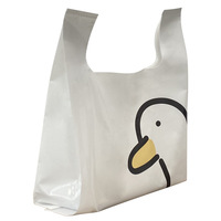 Sacs fourre-tout jetables de type gilet avec motif canard pour desserts et canard frit, emballage de restauration pour supermarchés et expositions