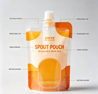 Emballages personnalisés, sachets en plastique avec bec verseur pour boissons, recharge de jus de fruits liquides