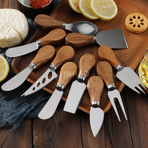 Casa riscaldamento regali personalizzati in legno e resina utensili formaggio oceano modello onda legno resina coltelli formaggio - Product Image 2