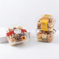 Boîtes d'emballage pour pâtisseries, gâteaux, biscuits et desserts en plastique PET transparent de haute qualité, jetables