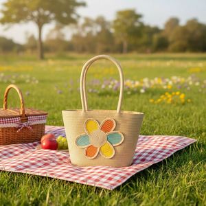 Sac de plage en paille grande capacité pour femme, idéal pour les voyages et le shopping en extérieur - Product Image 3