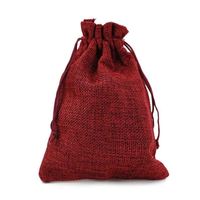 Draw String Petit mini sac à cordon en coton lin jute chanvre cadeau avec logo