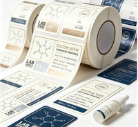 Autocollants pour soins de la peau en marque privée, étiquettes personnalisées imperméables en PET pour petits flacons, emballage d'échantillons cosmétiques, impression OEM