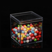 Boîte de rangement et de présentation de bonbons en acrylique transparent de qualité alimentaire, personnalisée, petite, carrée, en forme de cube, 2x2, 3x3, 4x4, en plexiglas PMMA, avec couvercle