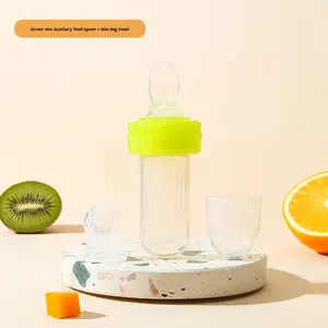 Biberón 2 en 1 para Alimentación de Bebés, Bolsa para Frutas y Verduras para la Dentición, Botella de Cereal de Arroz de 30 ml, Cuchara Exprimible, Alimentación de Frutas para Bebés Pequeños - Product Image 6