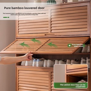 Zapatero de Bambú de Múltiples Niveles, Zapatero Todo en Uno para la Entrada, Organizador de Zapatos Multifuncional de Gran Capacidad - Product Image 4
