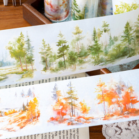 Autocollants transparents assortis de 75 mm x 2 m pour la peinture à l'aquarelle, idéaux pour les carnets de notes, les albums de scrapbooking, les collages, les agendas, les loisirs créatifs et la fabrication de cartes.