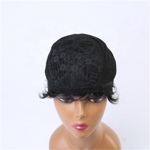 Corto Pixie Cut Kinky <span class=keywords><strong>Afro</strong></span> Ricci In Azione Fatta a Macchina Nessuno Merletto Parrucche Reali Dei Capelli Umani - Product Image 6