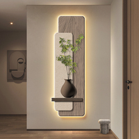 Nouvelle tendance nordique, peinture décorative en bambou avec surface en acrylique découpée au laser UV, avec lumières LED, décoration intérieure de la maison
