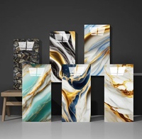 Sticker mural géométrique en PVC 3D moderne, imperméable et résistant à l'humidité, imitation marbre, pour cuisine, salle de sport, divertissement