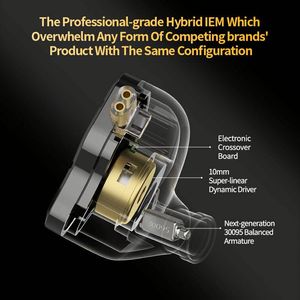 <span class=keywords><strong>Kz</strong></span> Zsn Pro 2.ª Generación, Auriculares Intrauditivos Híbridos 1DD+1BA, Auriculares de Monitoreo de Música con Bajos de Alta Fidelidad, Auriculares Deportivos con Cable <span class=keywords><strong>KZ</strong></span> IEM - Product Image 3