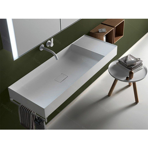 Lavabo rectangulaire à surface solide en pierre artificielle, nouveau design, vasque pour table, évier de salle de bains, 2020 - Product Image 3