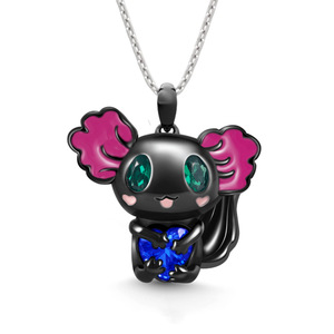 Collier <span class=keywords><strong>pendentif</strong></span> en alliage PVD anti-ternissement motif animal de dessin animé <span class=keywords><strong>Salamandre</strong></span> Aile de Nouveauté 2024, Bijou fantaisie pour cadeau - Product Image 2
