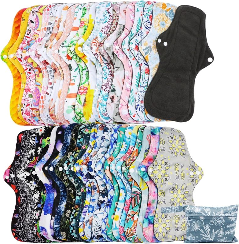 Bamboo Charcoal Absorbent Reusable Sanitary Pads
