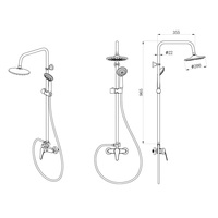 Vaguel Ensemble de douche pour bain de pluie à bas prix Ensemble de douche pour salle de bain à effet pluie Ensemble de douche pour salle de bain Combo