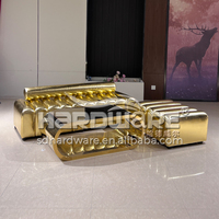 Ensembles de salon uniques en cuir Pu or Royal brillant